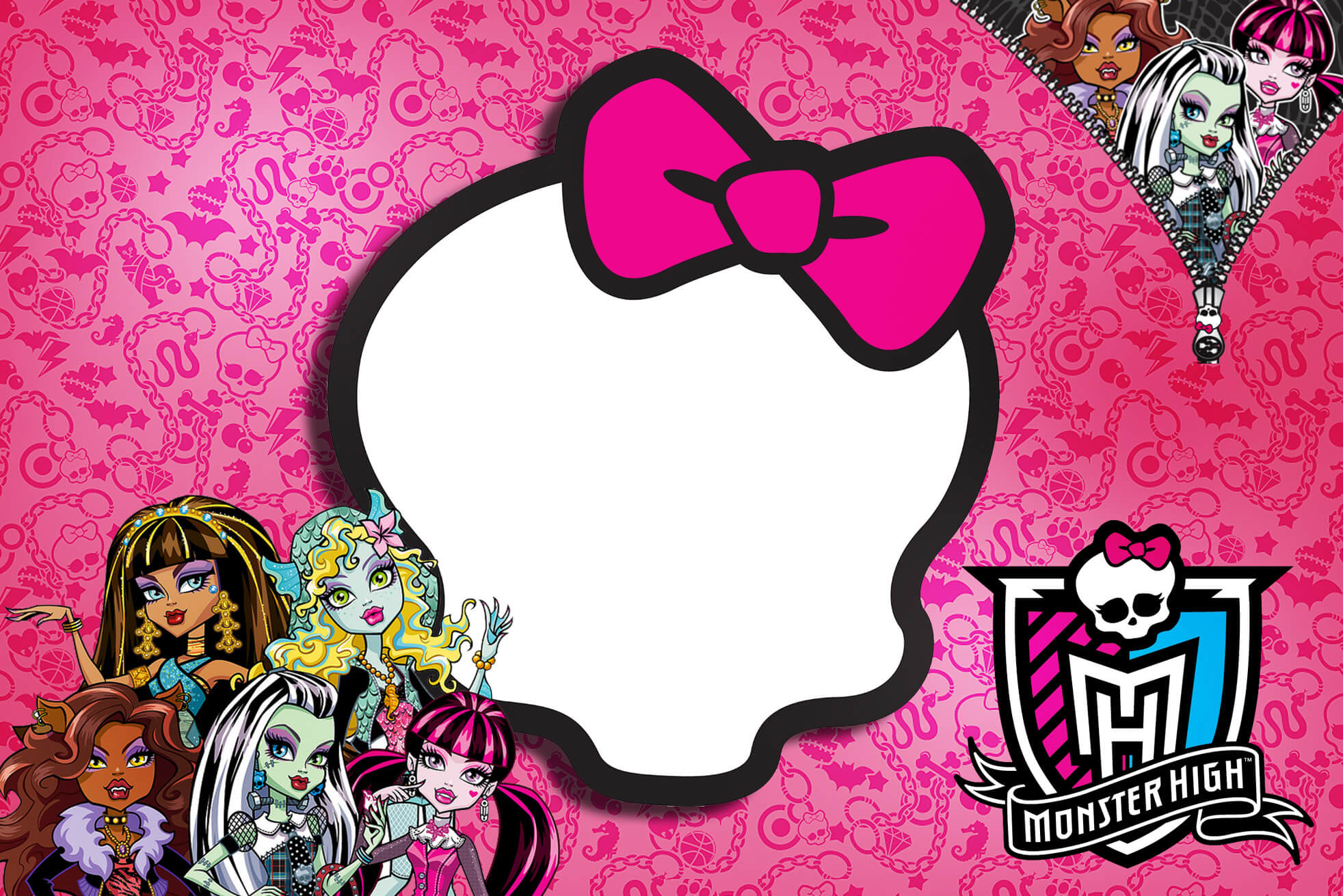 Free Printable Monster High Birthday Invitations Layout Intended For Monster High Birthday Card Template