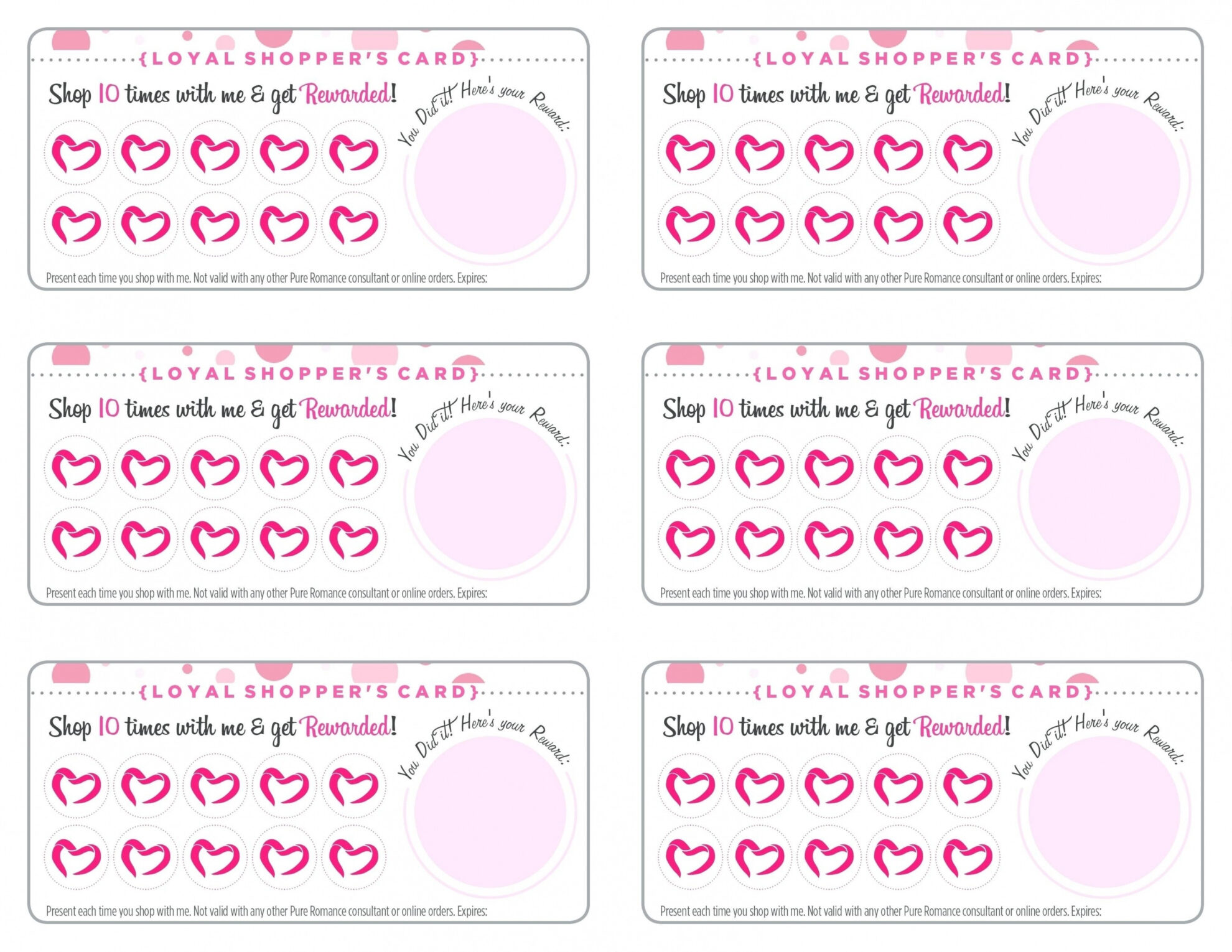 Free Printable Punch Card Template Sample Professional Templates