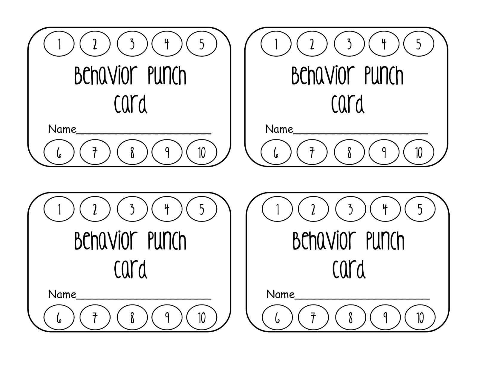 Free Printable Punch Card Template – Carlynstudio With Regard To Reward Punch Card Template