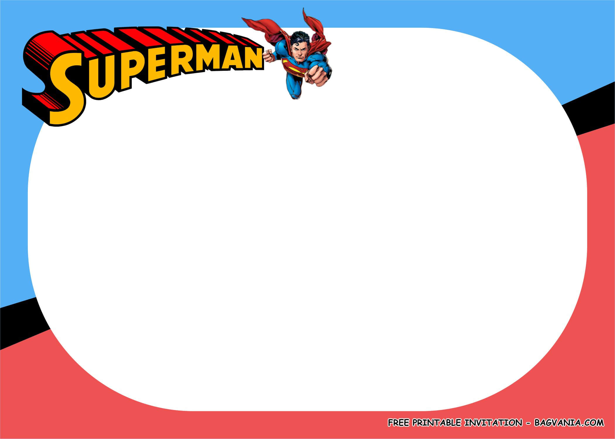 Free Printable) - Superman Birthday Party Kits Template Throughout Superman Birthday Card Template
