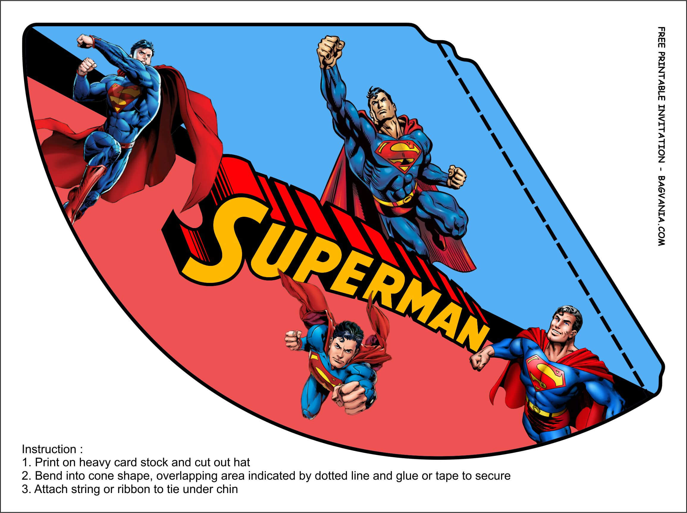 Free Printable) – Superman Birthday Party Kits Template With Superman Birthday Card Template
