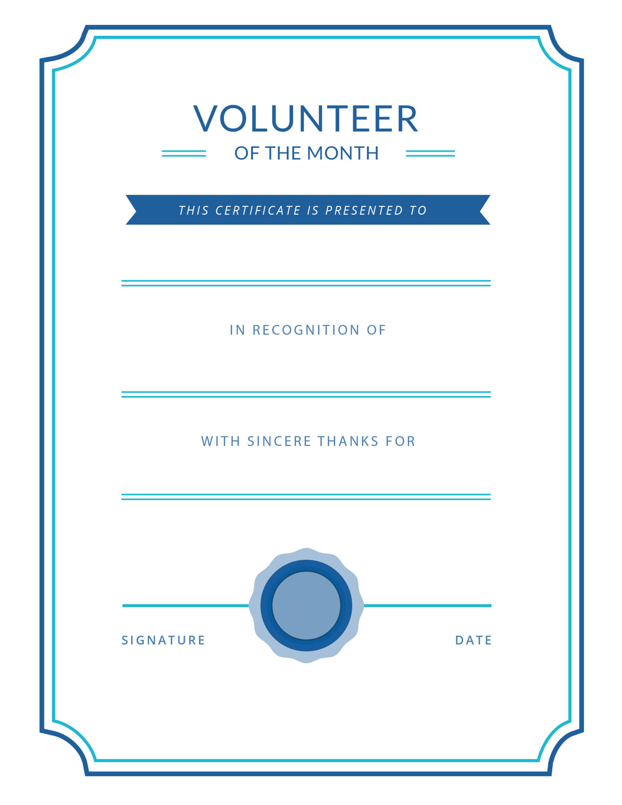 Free Printable Volunteer Appreciation Certificates | Signup Inside Volunteer Of The Year Certificate Template