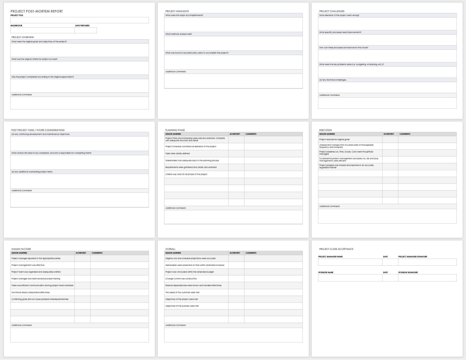 Free Project Report Templates | Smartsheet For Post Mortem Template Powerpoint