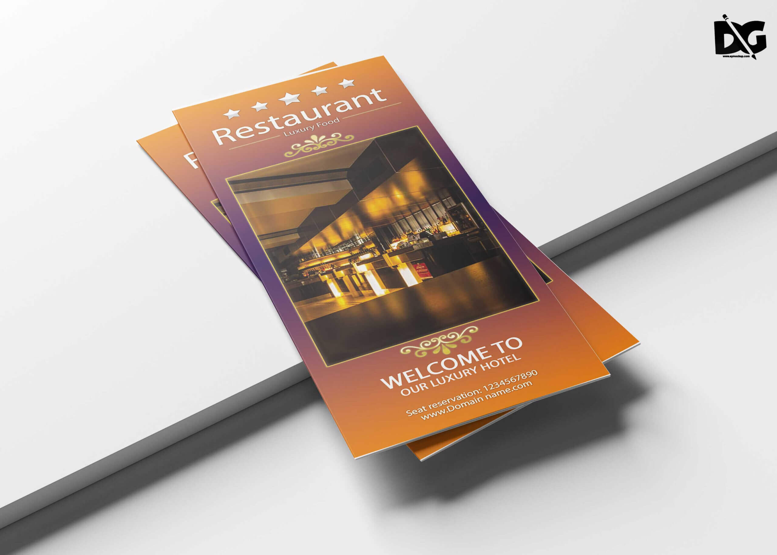Free Psd Hotel Tri Fold Brochure Template | Free Psd Mockup With Regard To Hotel Brochure Design Templates