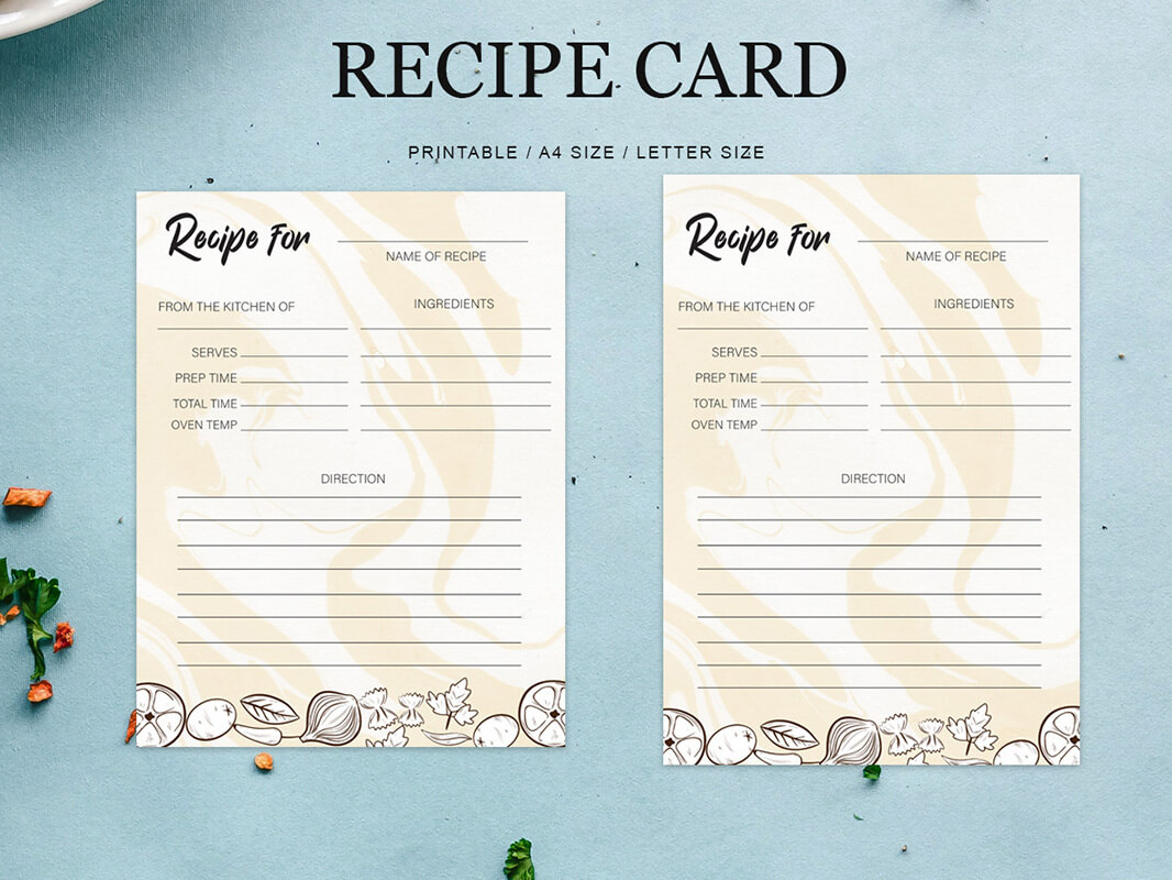 Free Recipe Card Printable Templatefarhan Ahmad On Dribbble Intended For Recipe Card Design Template