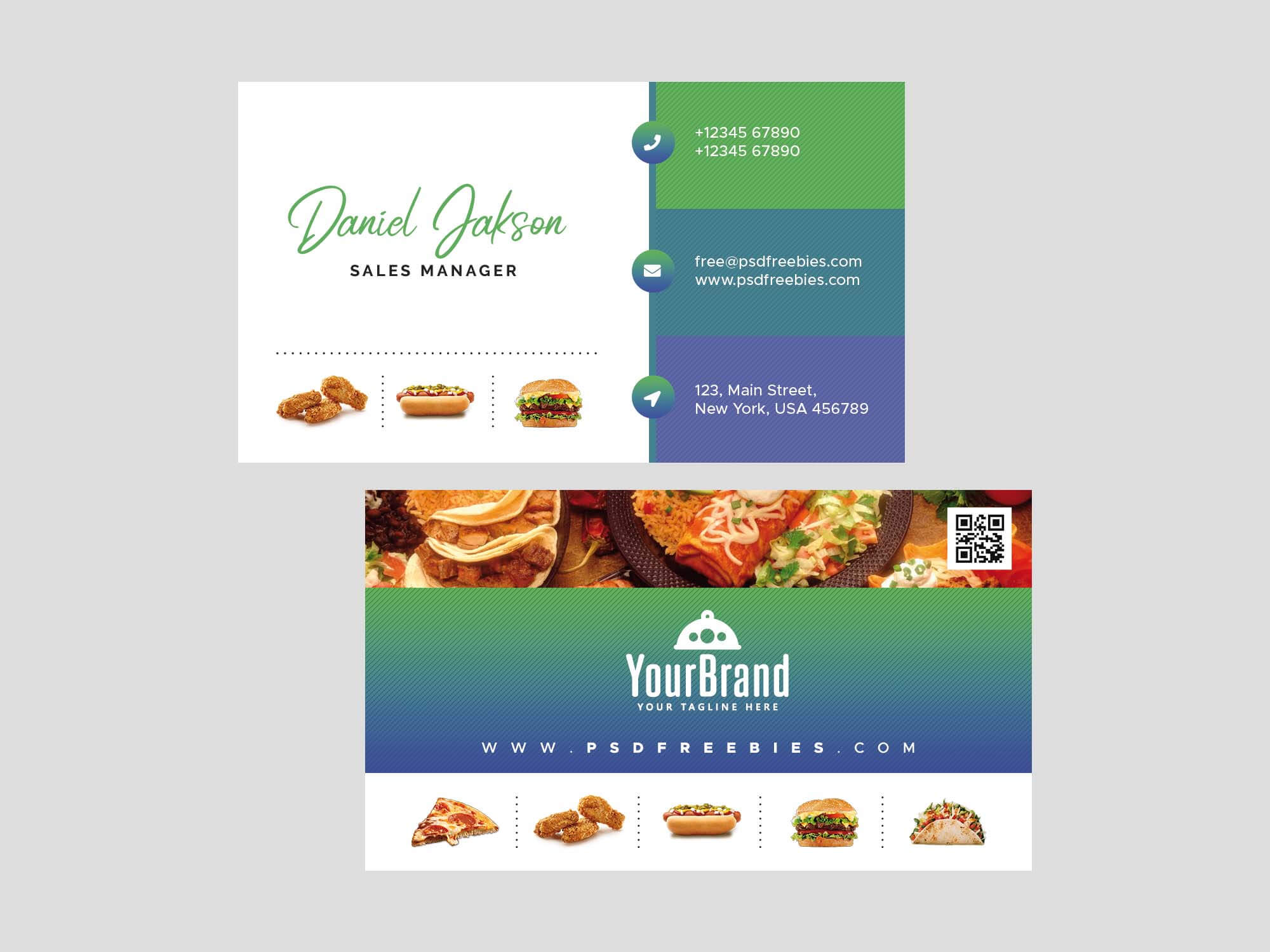 Free Restaurant Business Card Template (Psd) Regarding Restaurant Business Cards Templates Free