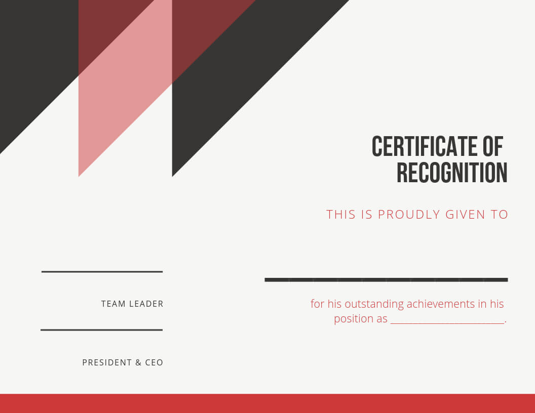 Free Sample Certificate Of Recognition Template Inside Walking Certificate Templates