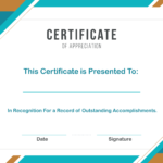 Free Sample Format Of Certificate Of Appreciation Template For Free Template For Certificate Of Recognition