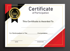 Free Sample Format Of Certificate Of Participation Template inside Certificate Of Participation Word Template