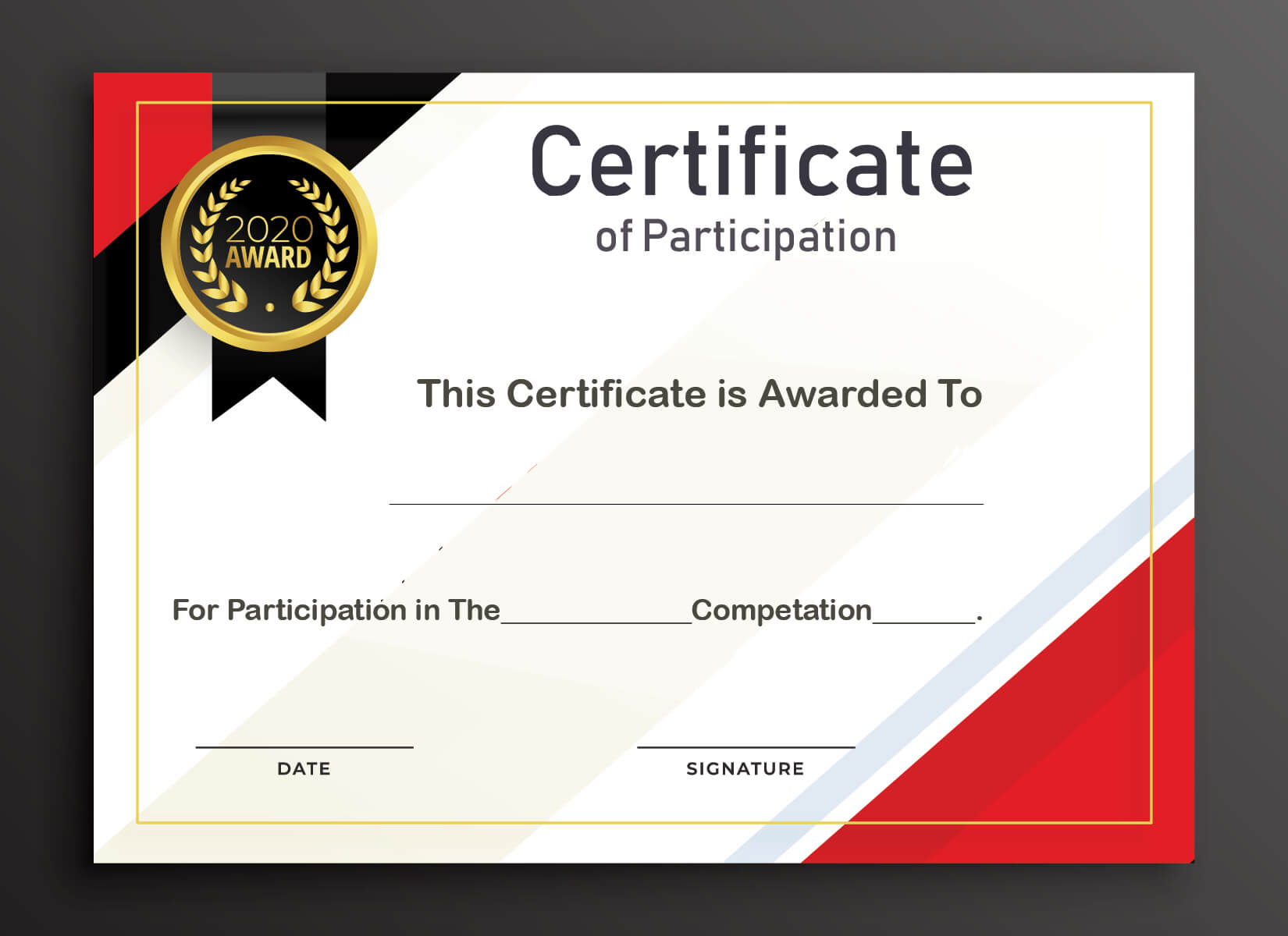 Free Sample Format Of Certificate Of Participation Template Inside Certificate Of Participation Word Template
