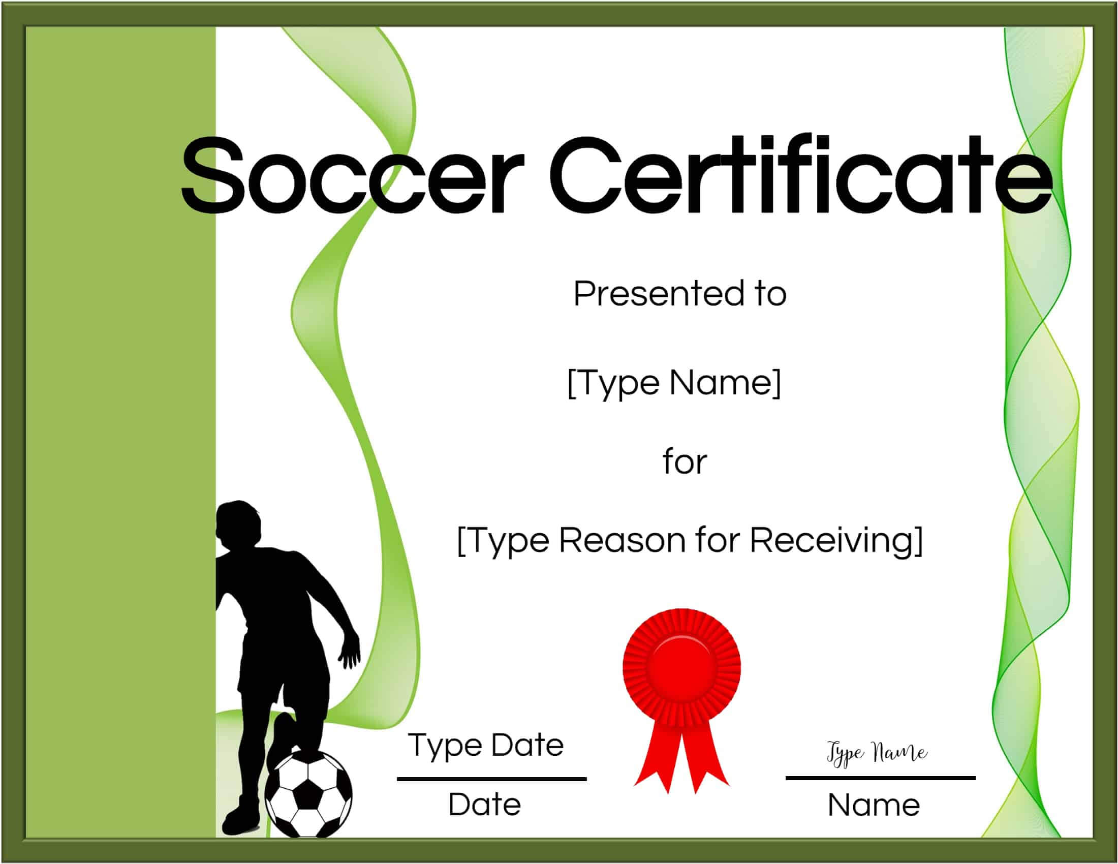 Free Soccer Certificate Maker | Edit Online And Print At Home In Soccer Certificate Template Free