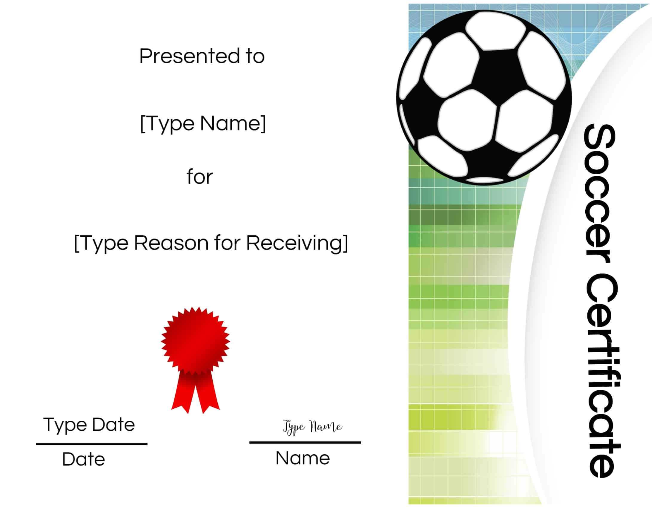 Free Soccer Certificate Maker | Edit Online And Print At Home In Soccer Certificate Template Free