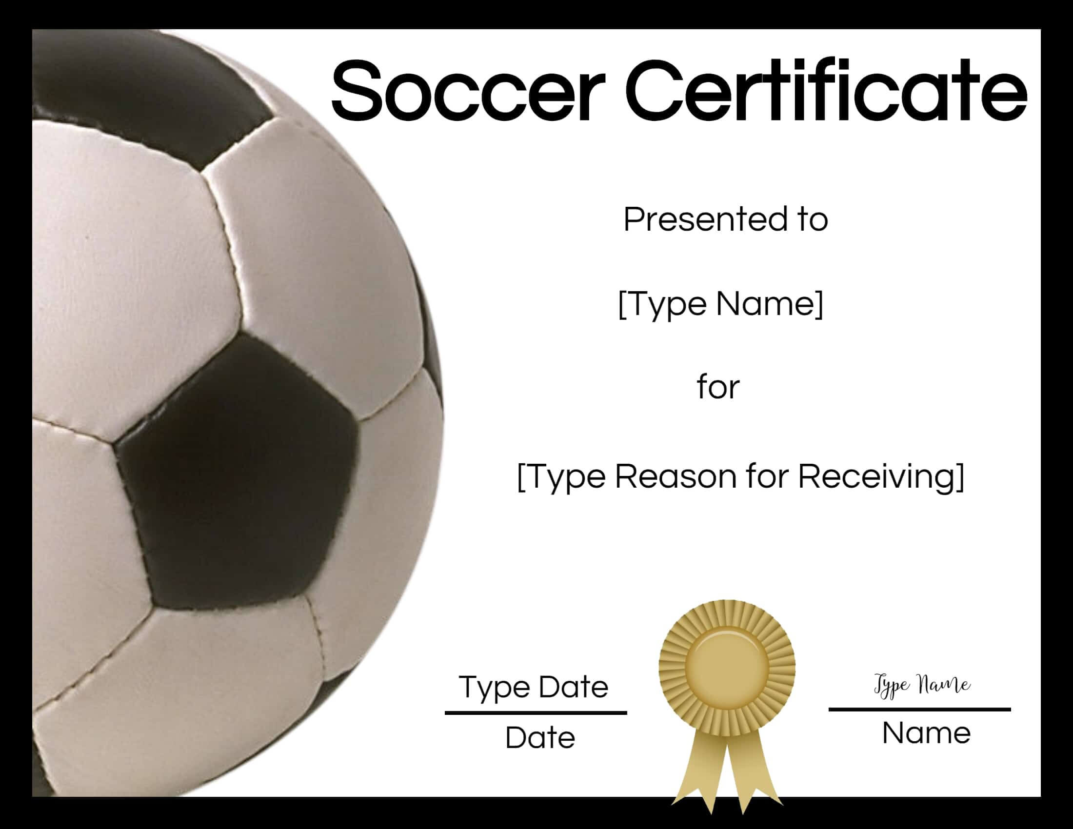 Free Soccer Certificate Maker | Edit Online And Print At Home Intended For Soccer Certificate Template