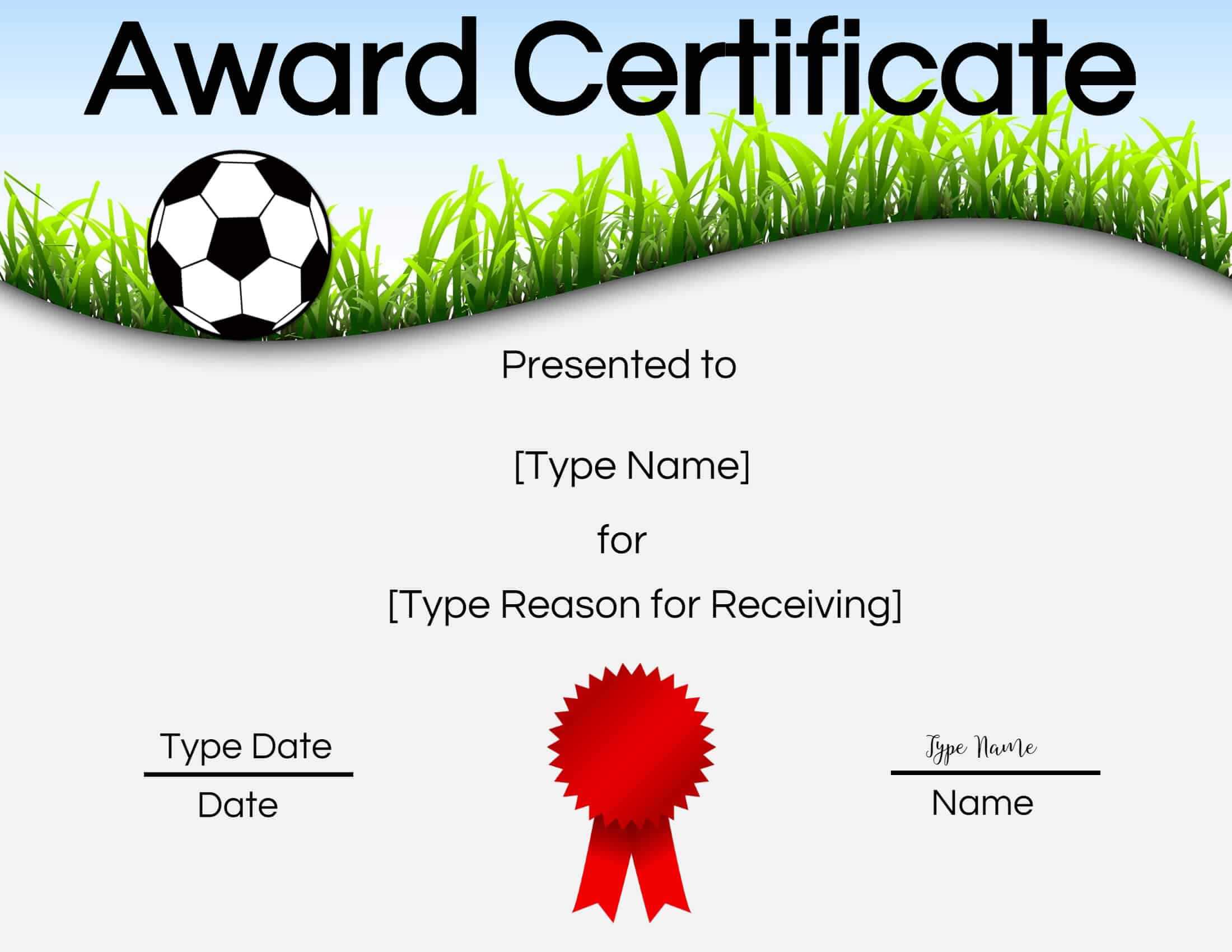 Free Soccer Certificate Maker | Edit Online And Print At Home With Regard To Soccer Certificate Template Free