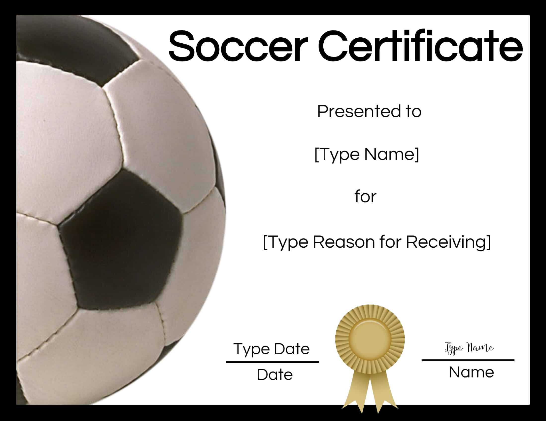 Free Soccer Certificate Maker | Edit Online And Print At Home With Soccer Certificate Templates For Word