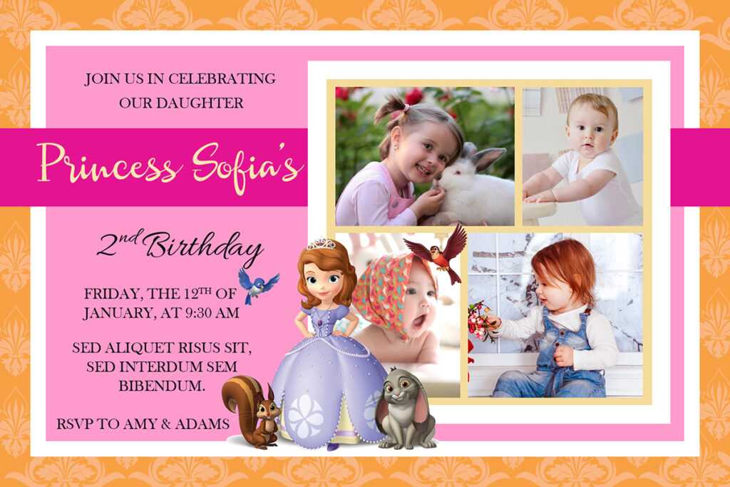 Free Sofia The First Birthday Christening Invitation Inside Free