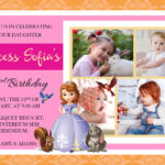 Free Sofia The First Birthday Christening Invitation Inside Free Christening Invitation Cards Templates