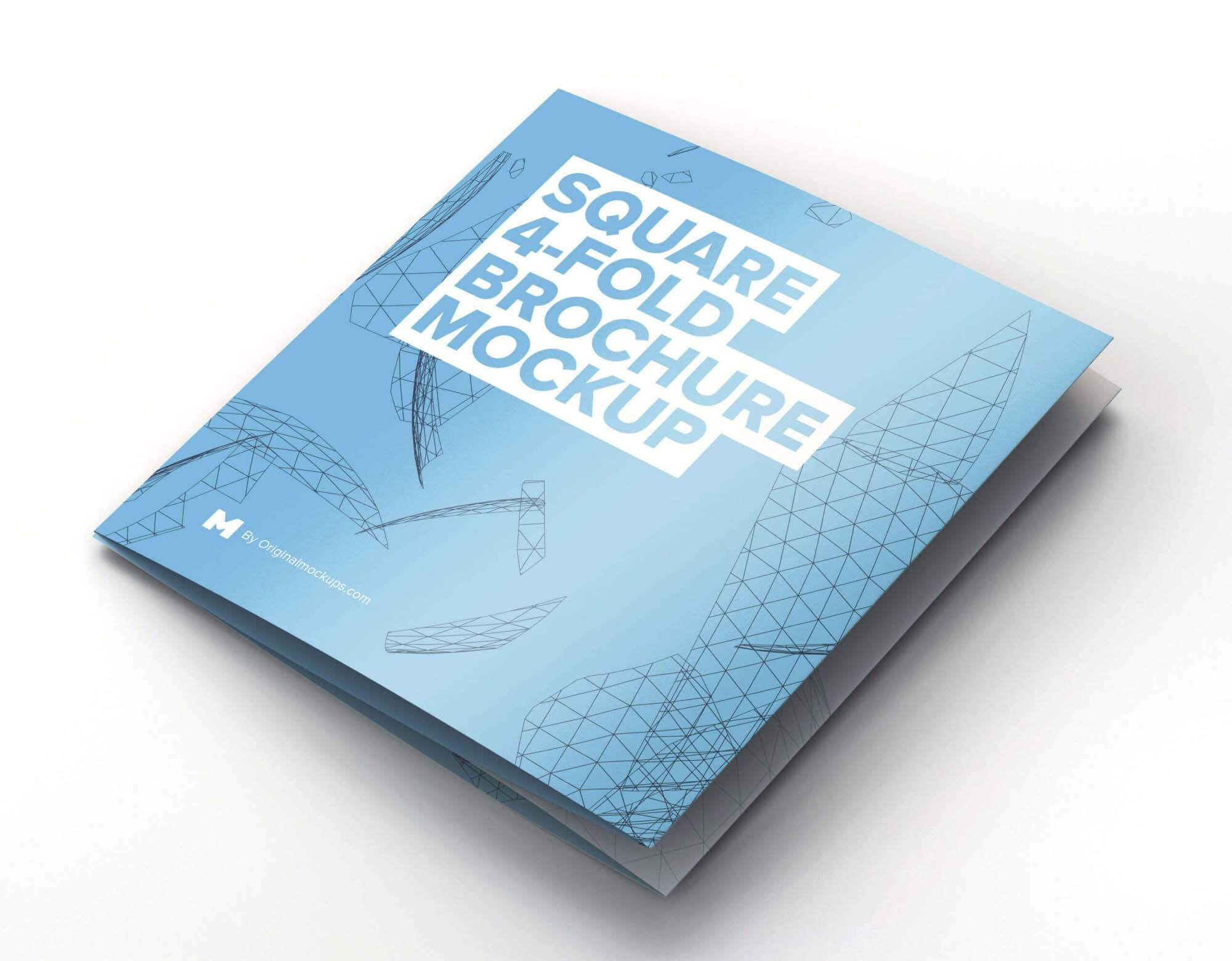 Free Square 4 Fold Brochure Mockup (Psd) With Regard To 4 Fold Brochure Template