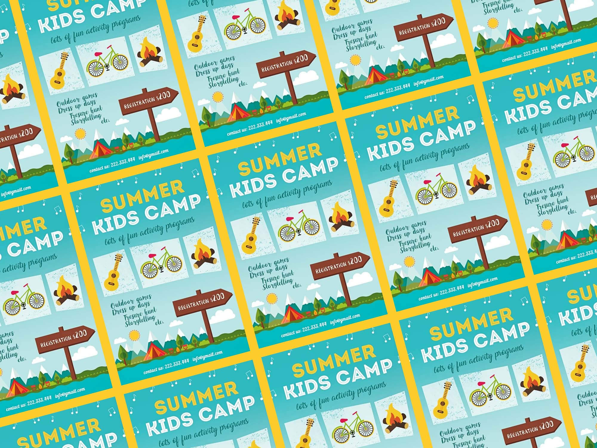 Free Summer Kids Camp Flyer Template (Psd) Intended For Summer Camp Brochure Template Free Download