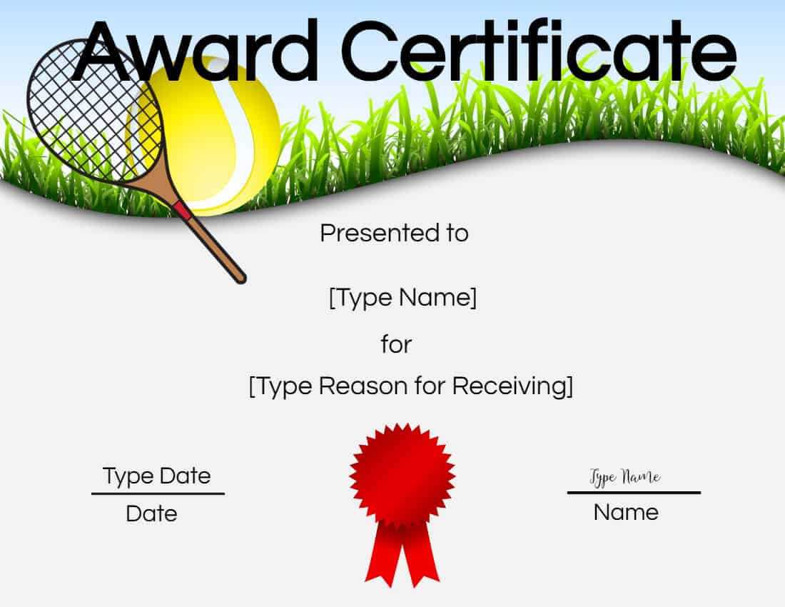 Free Tennis Certificates | Edit Online And Print At Home Intended For Tennis Certificate Template Free