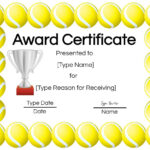 Free Tennis Certificates | Edit Online And Print At Home Throughout Tennis Certificate Template Free