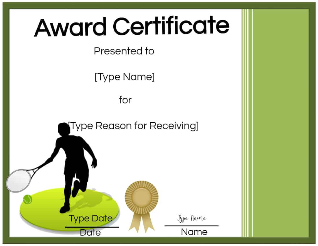 Free Tennis Certificates | Edit Online And Print At Home Throughout Walking Certificate Templates