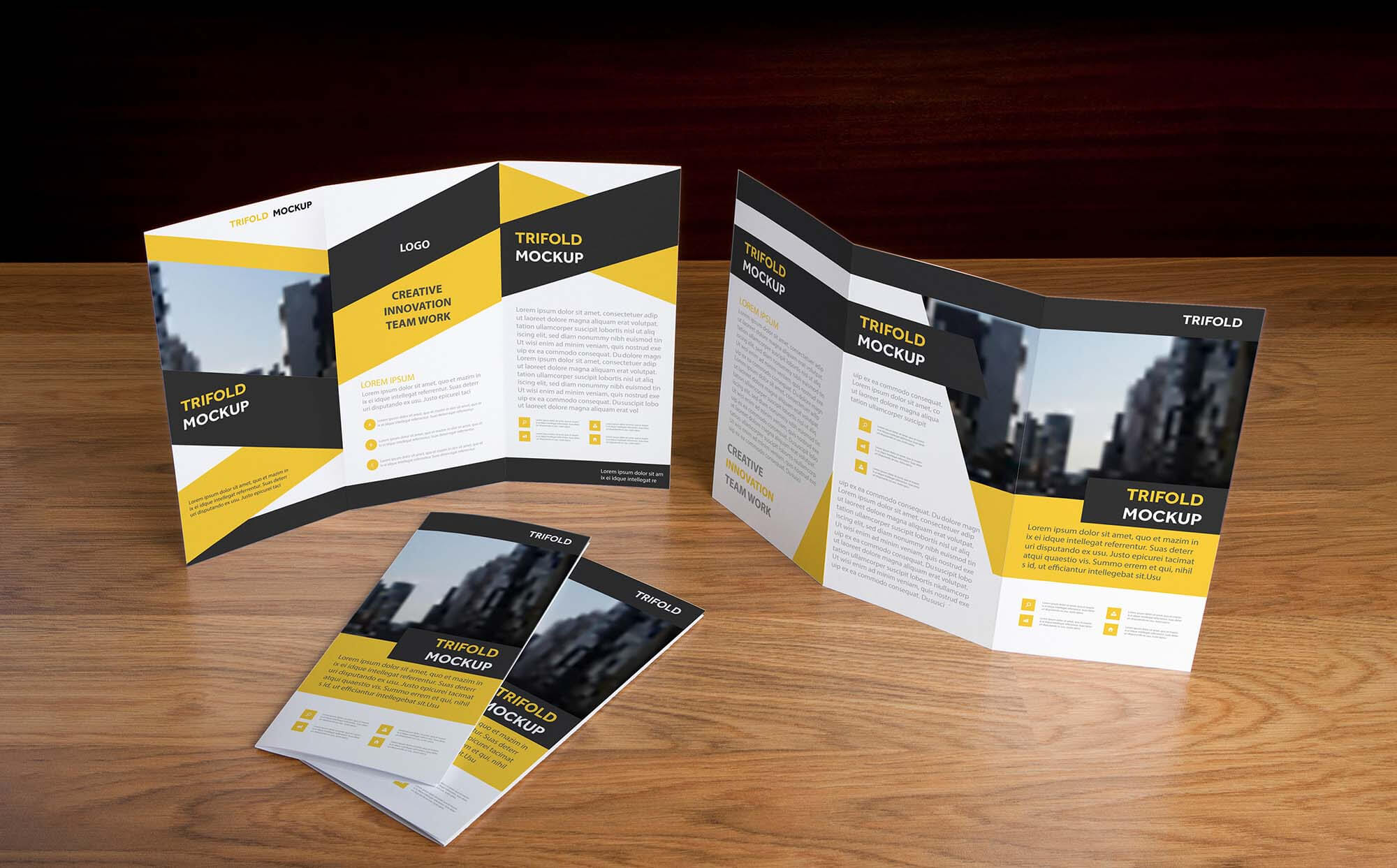 Free Tri Fold Brochure Mockup (Psd) Within 3 Fold Brochure Template Psd Free Download