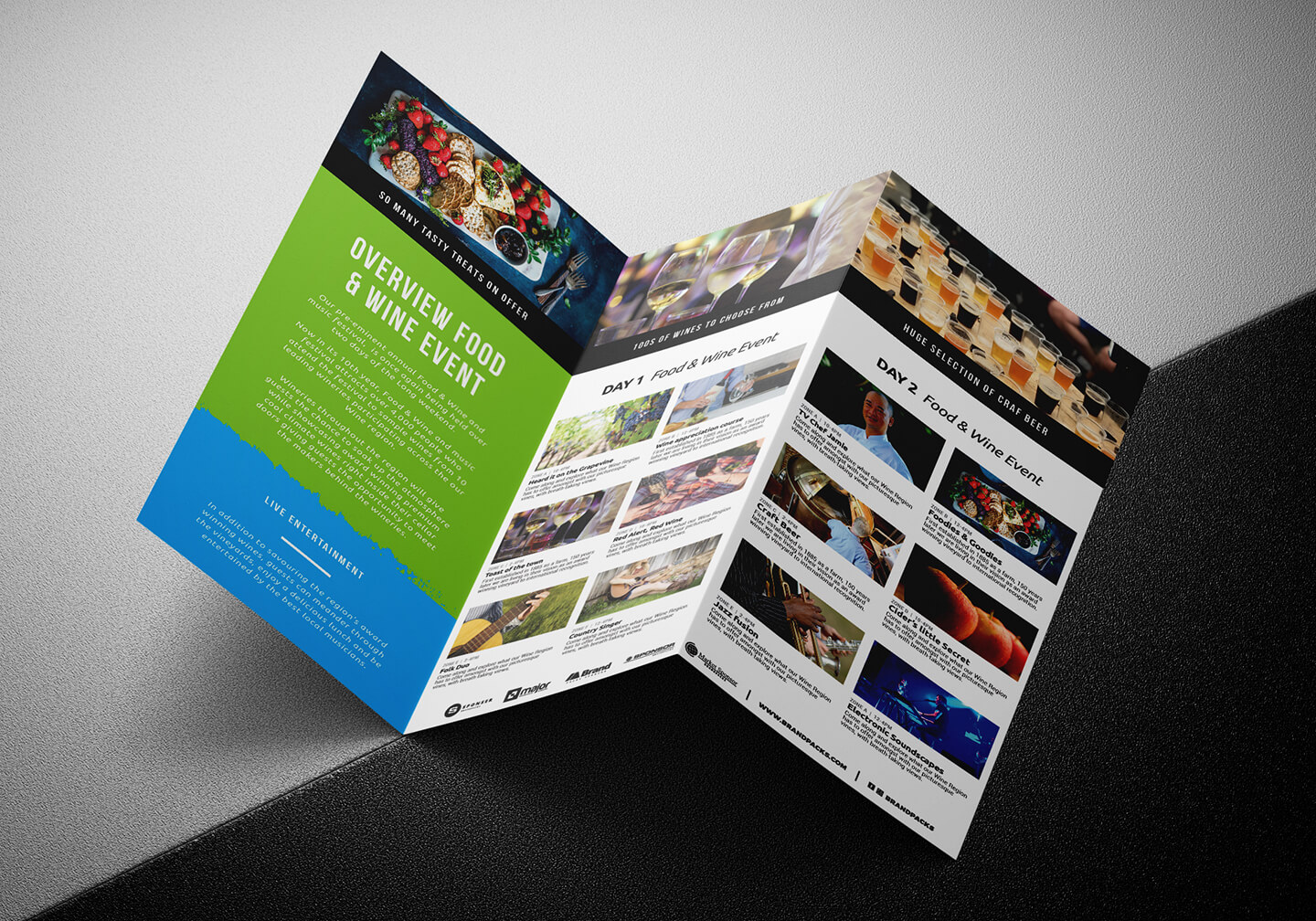 Free Tri Fold Brochure Template For Events & Festivals – Psd Throughout Tri Fold Brochure Ai Template