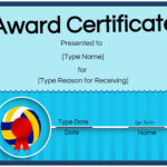 Free Volleyball Certificate | Edit Online And Print At Home Regarding Rugby League Certificate Templates