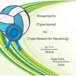 Free Volleyball Certificate | Edit Online And Print At Home Within Rugby League Certificate Templates
