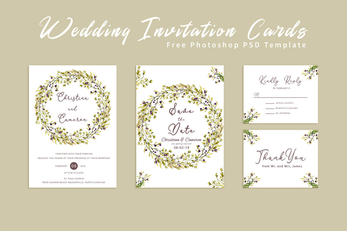 Free Wedding Invitation Card Template – Creativetacos Within Invitation Cards Templates For Marriage