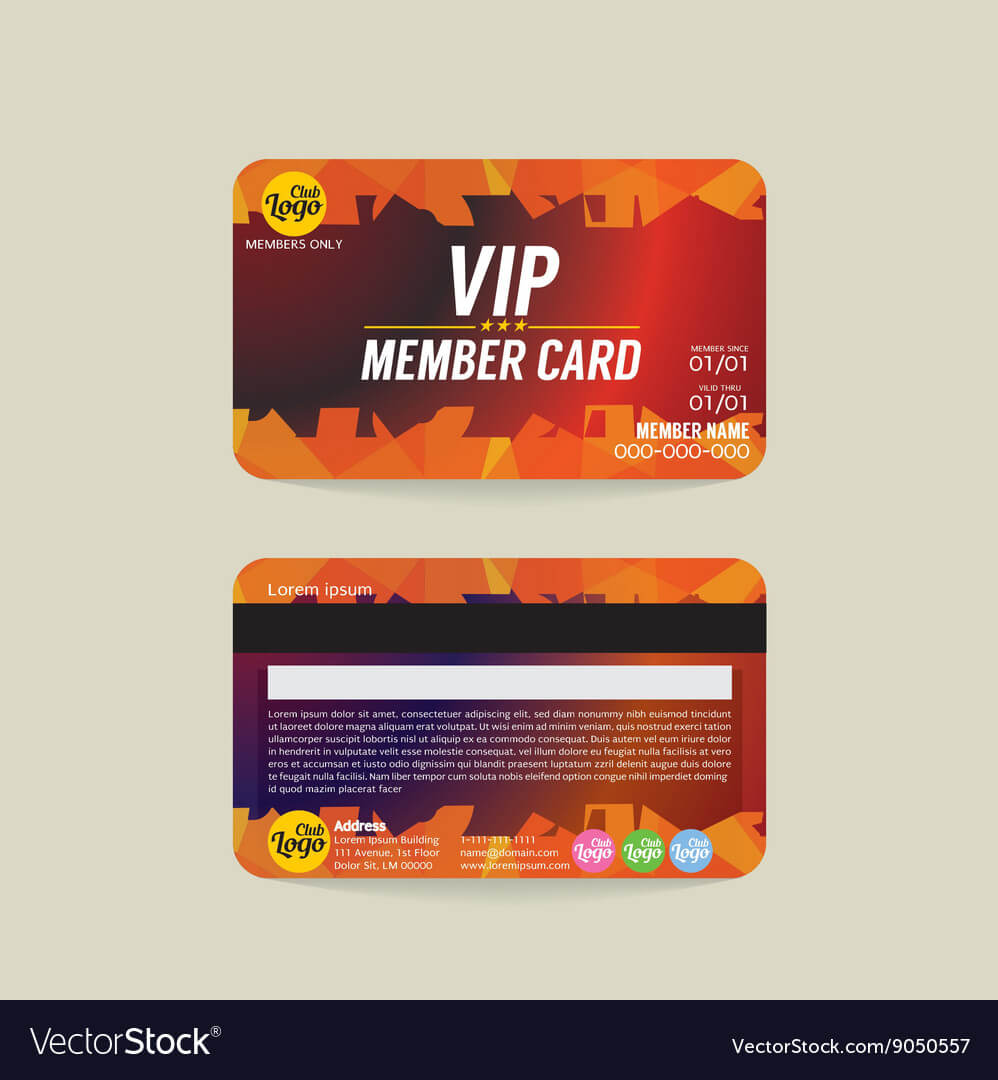 Front And Back Vip Member Card Template Pertaining To Template For Membership Cards