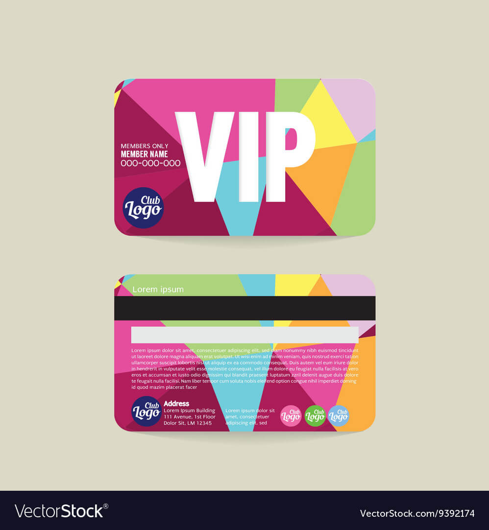 Front And Back Vip Member Card Template Regarding Template For Membership Cards