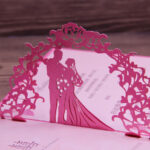 Fuchsia Invitation Wedding Card Laser Cut Art Paper 3D Pop Intended For Wedding Pop Up Card Template Free