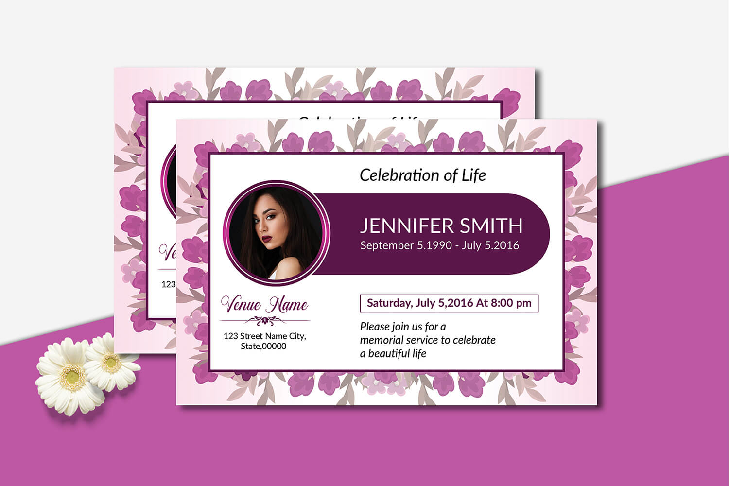 Funeral Announcement Invitation Card Template Pertaining To Funeral Invitation Card Template