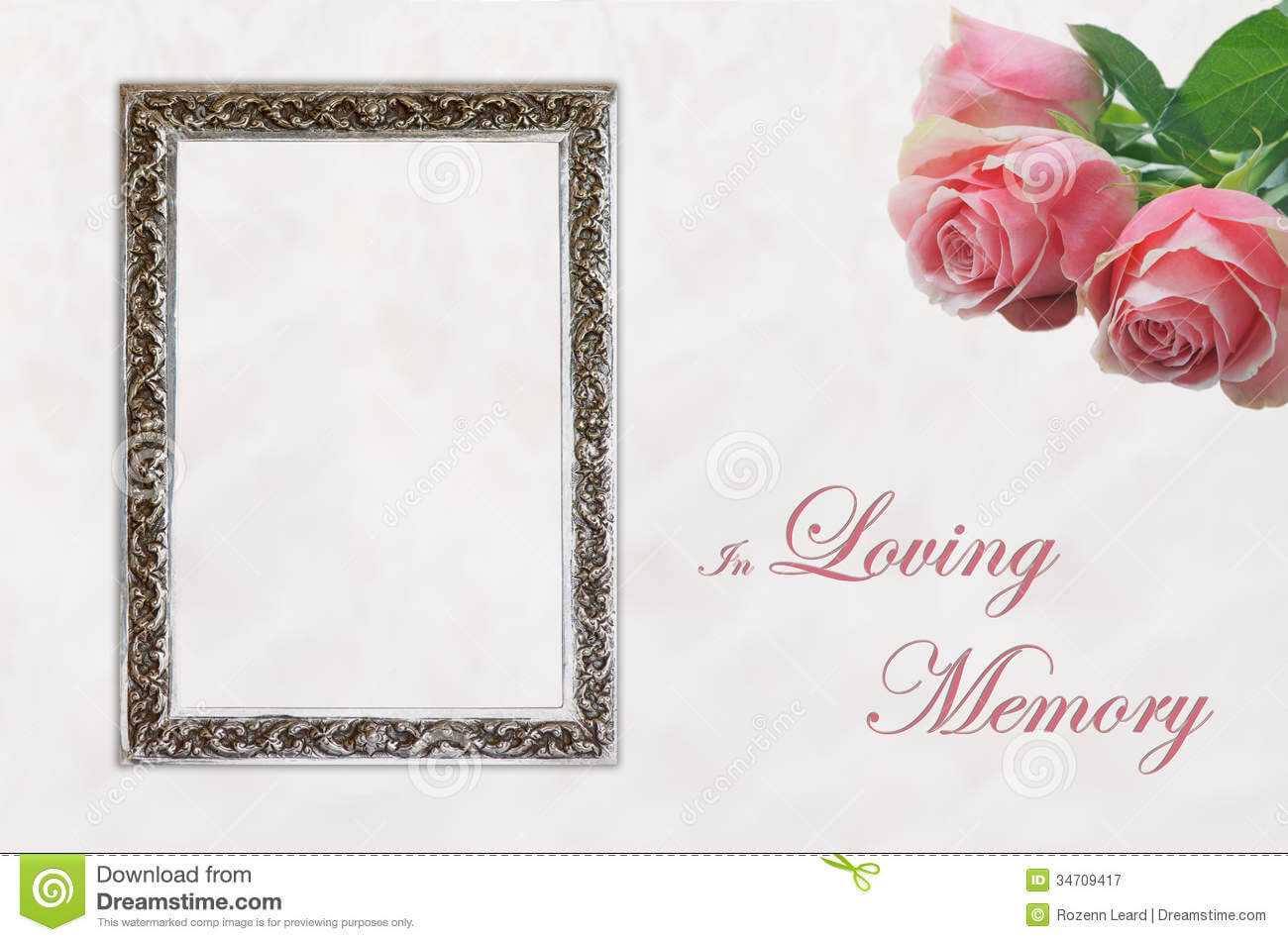 Funeral Eulogy Card Stock Image. Image Of Loving, Flowers Throughout In Memory Cards Templates