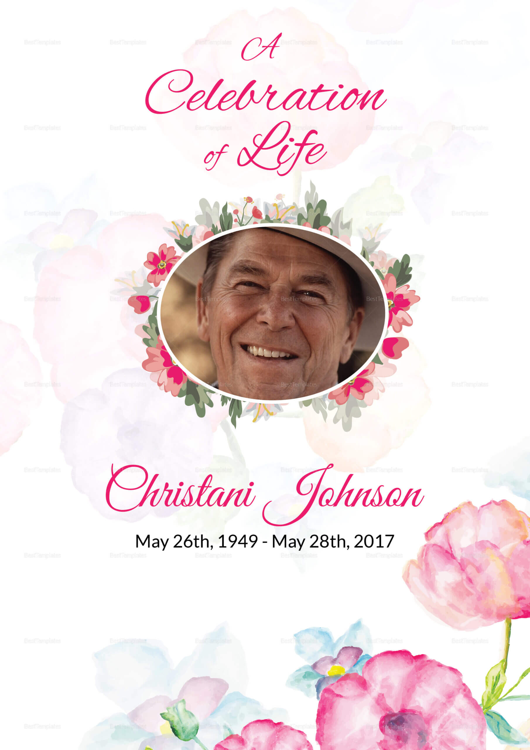 Funeral Obituary Invitation Card Template With Regard To Funeral Invitation Card Template