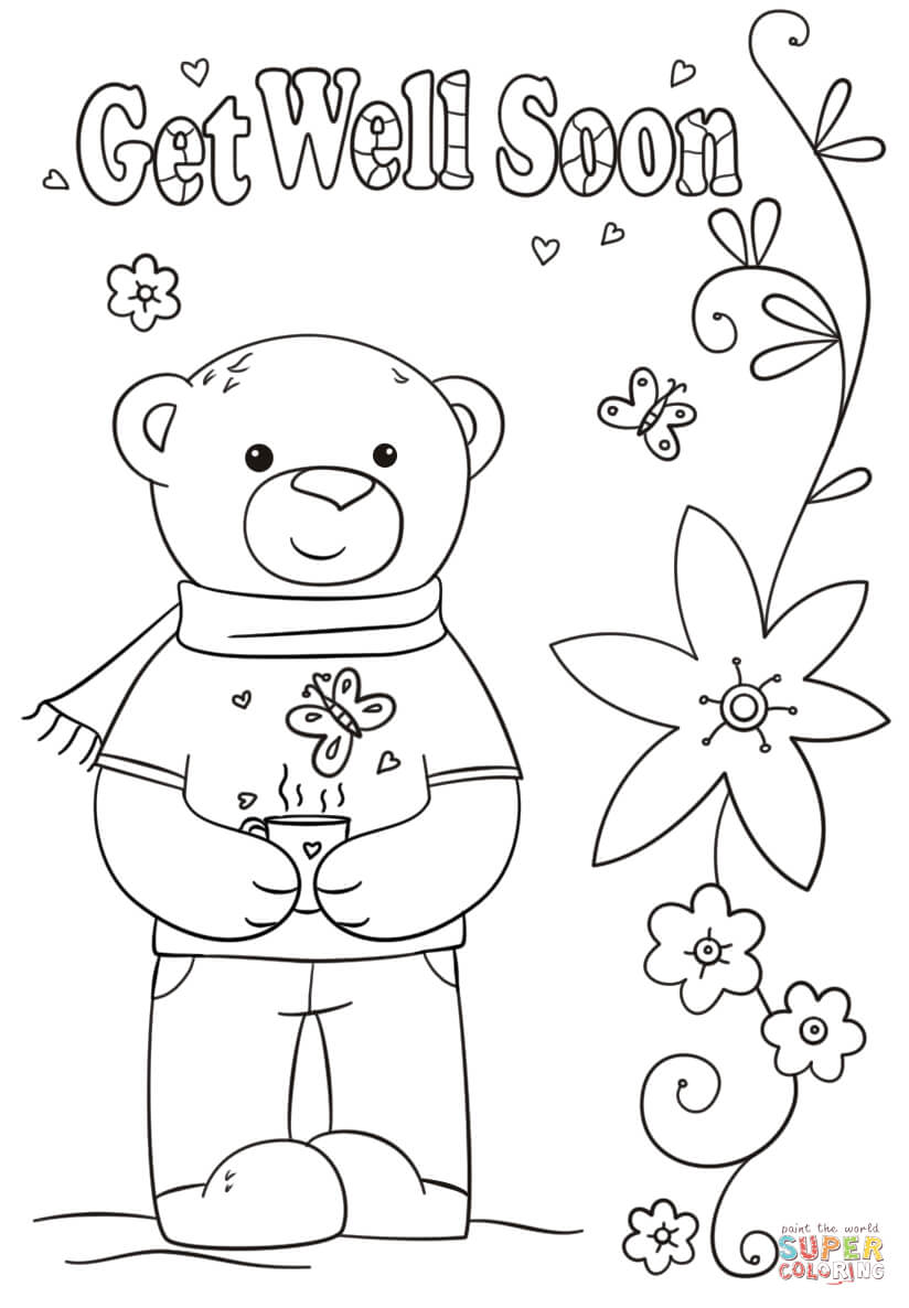 Funny Get Well Soon Coloring Page | Free Printable Coloring Pertaining To Get Well Soon Card Template