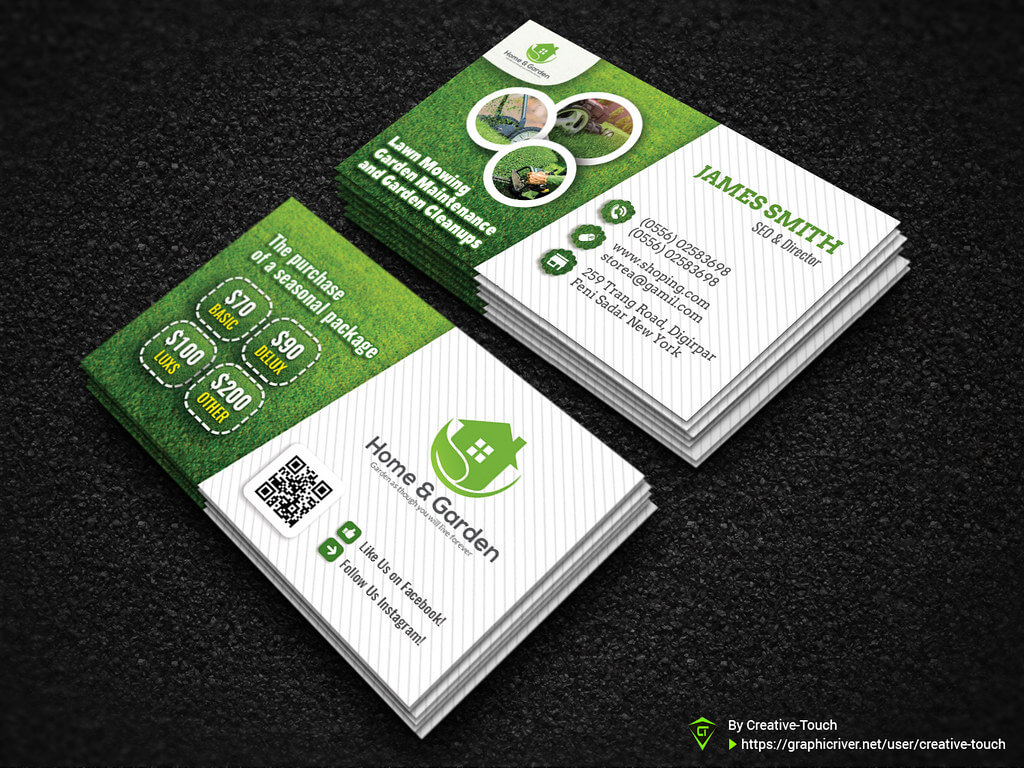 Garden Landscape Business Card Template | Download Here - Gr For Landscaping Business Card Template