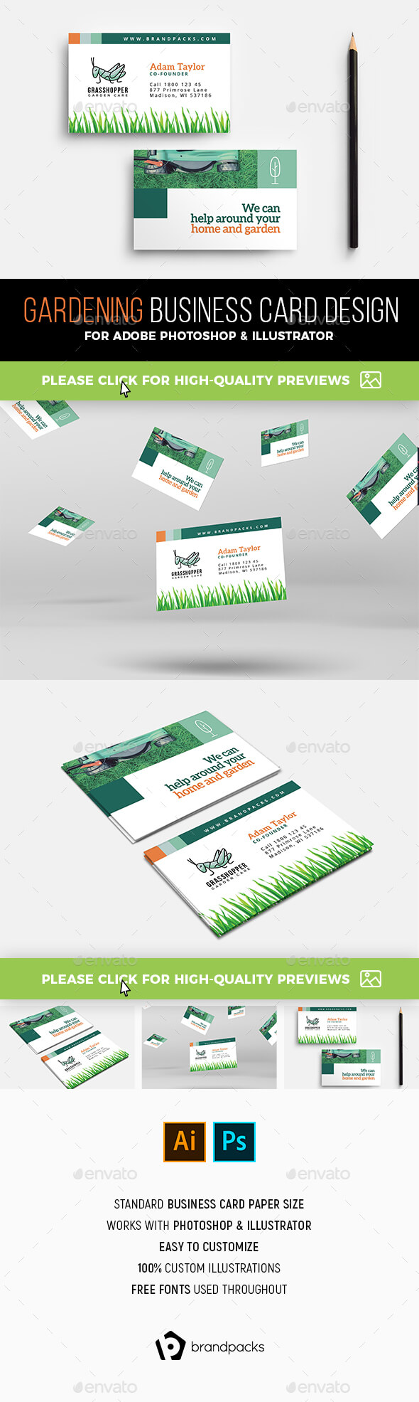 Gardening Business Card Templates & Designs From Graphicriver Intended For Gardening Business Cards Templates