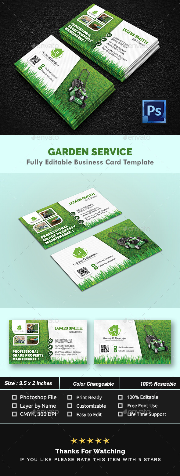 Gardening Business Card Templates & Designs From Graphicriver With Gardening Business Cards Templates