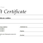 Generic Gift Certificate Template Free In Generic Certificate Template