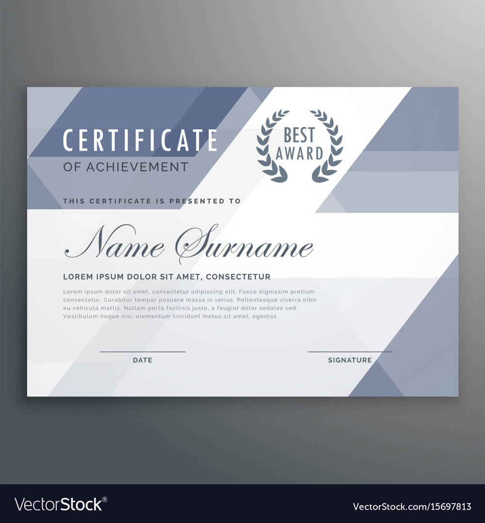 Geometric Certificate Award Template Design With Award Certificate Design Template