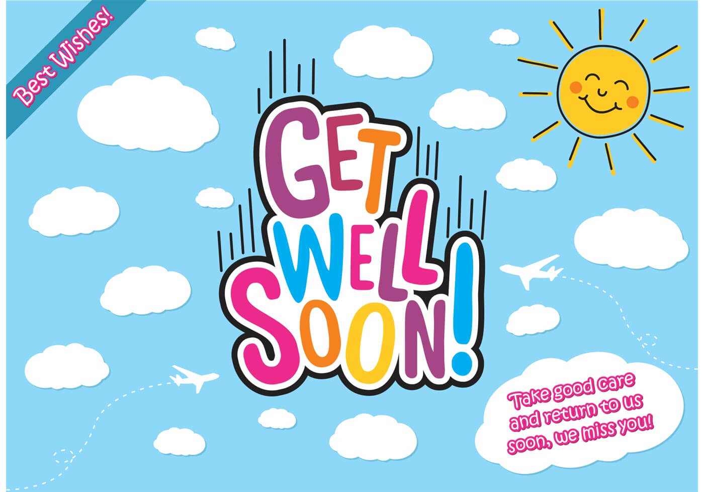 Get Well Soon Cards Vector Free – Download Free Vectors Throughout Get Well Card Template