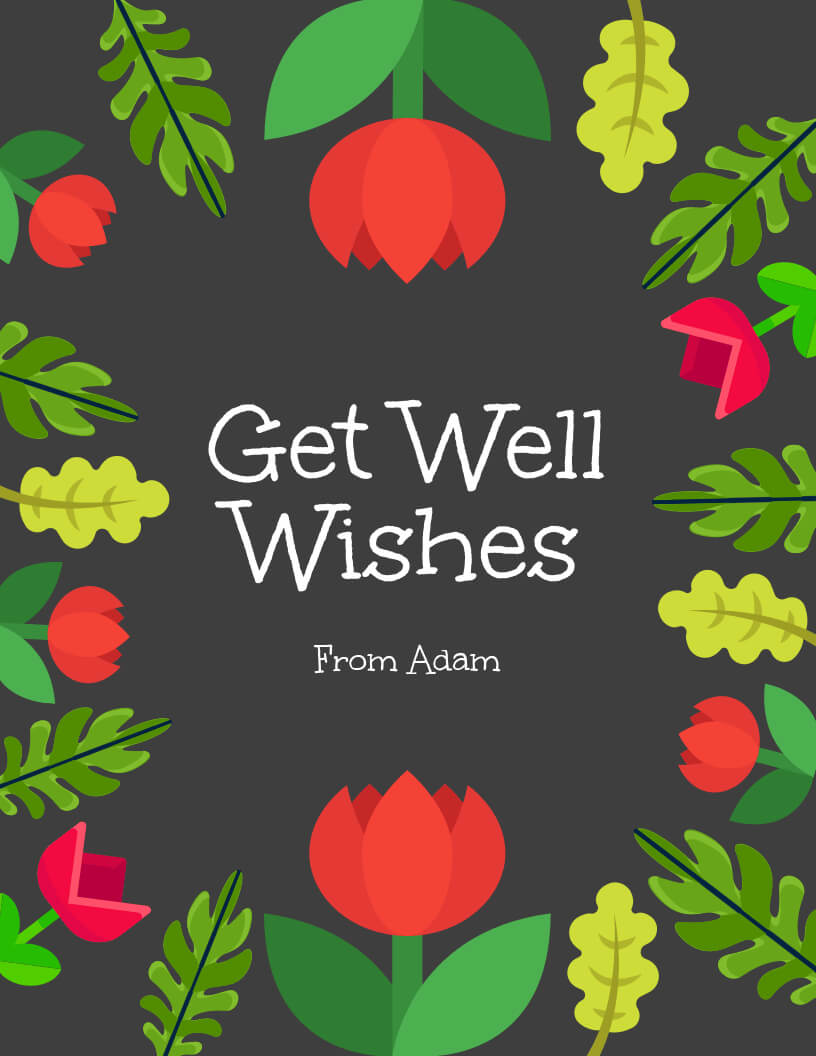 Get Well Wishes Card In Get Well Card Template