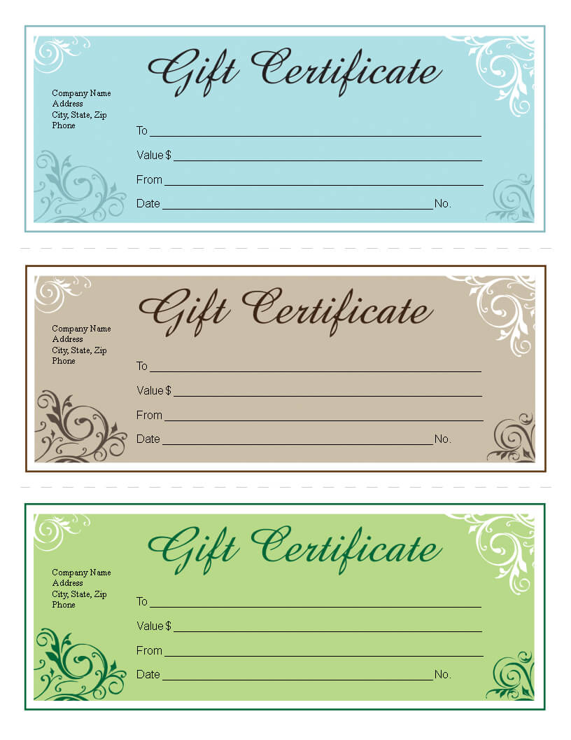 Gift Certificate Template Free Editable | Templates At Within Company Gift Certificate Template