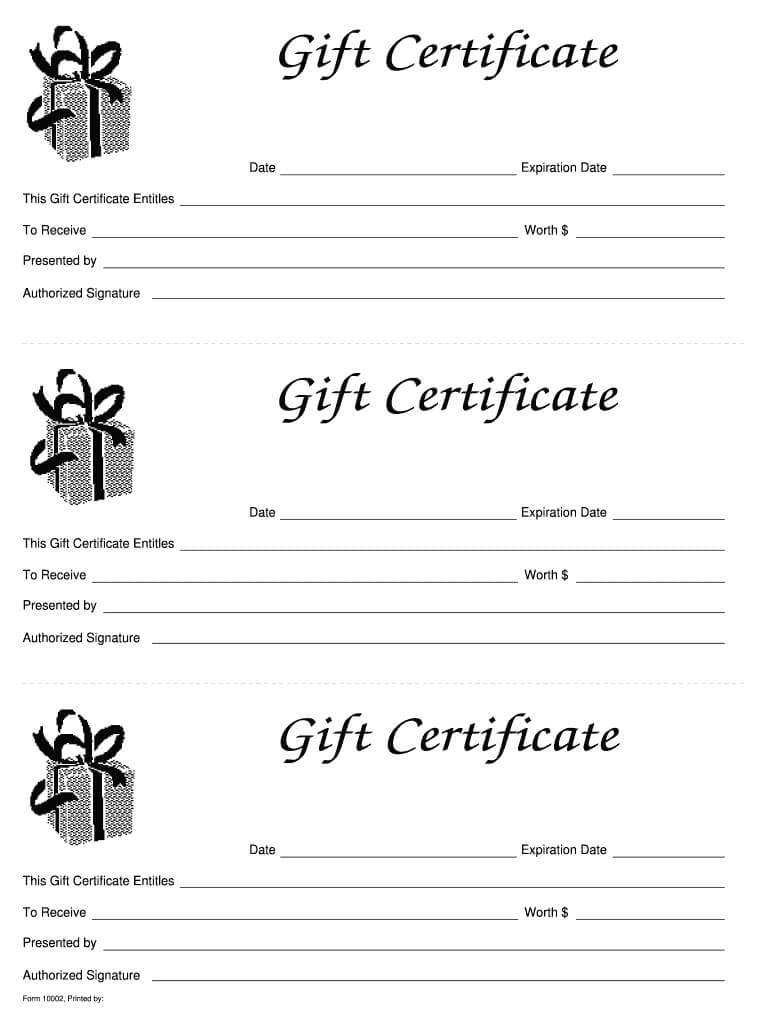 Gift Certificate Template Free – Fill Online, Printable In For Printable Gift Certificates Templates Free