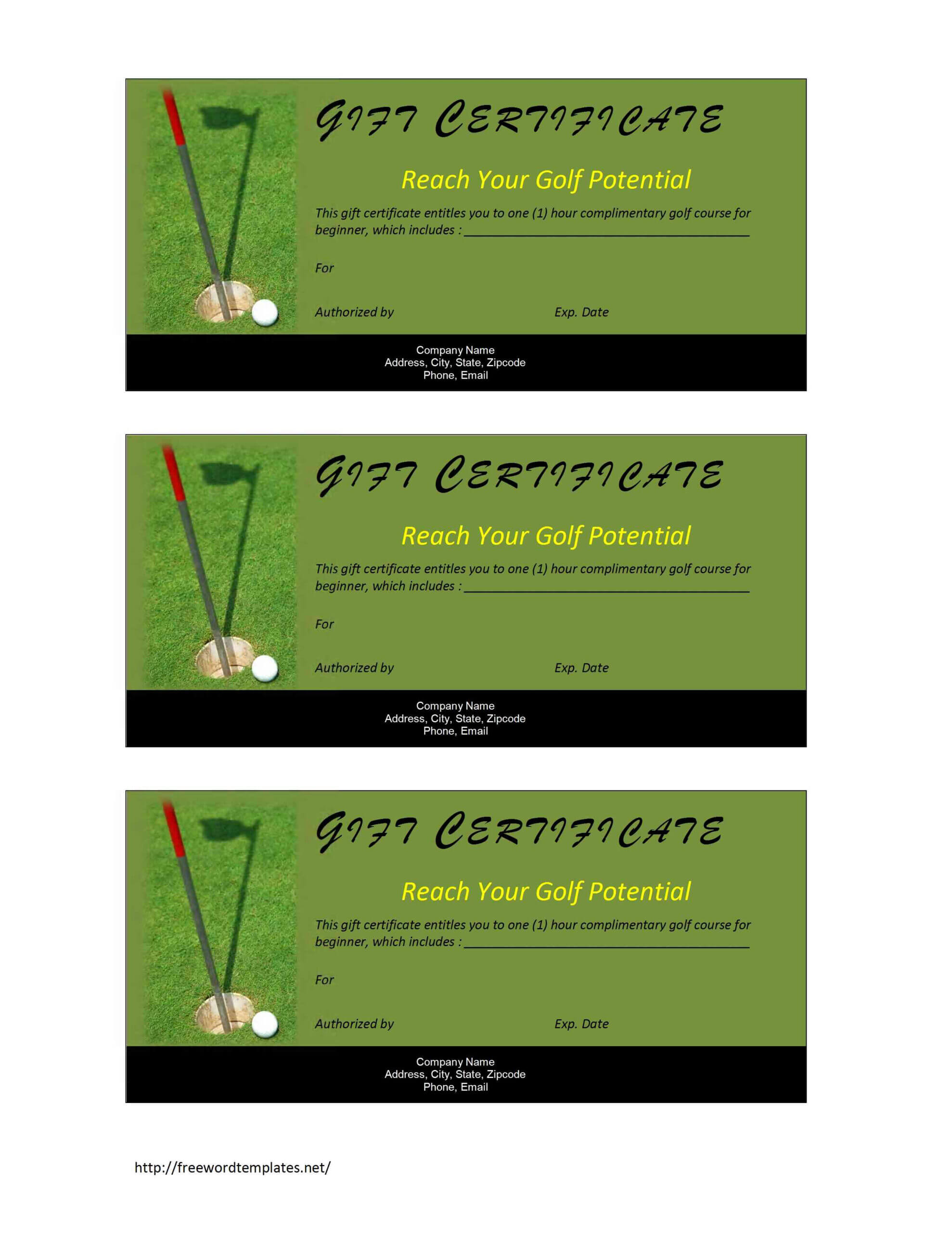 Gift Certificate Template Microsoft Word | Builder Resumes For Golf Certificate Templates For Word