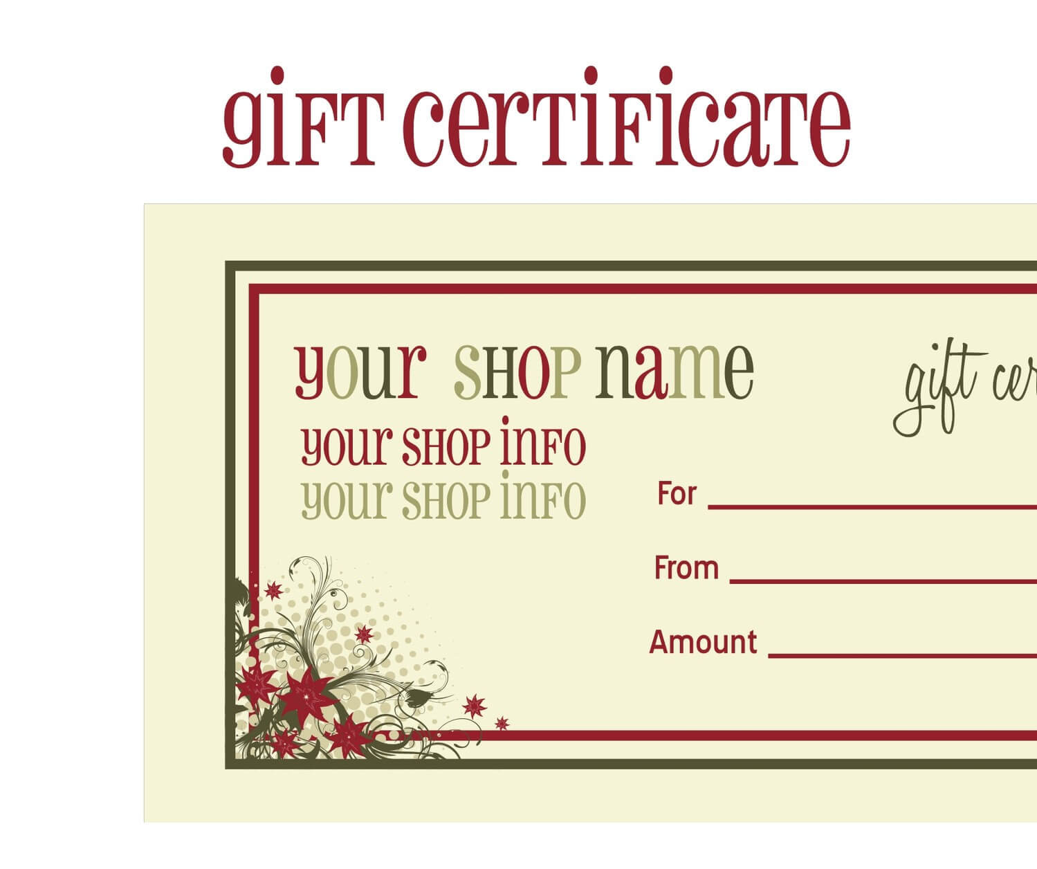 Gift Certificates For Christmas Race Entry Gift Certificates Throughout Christmas Gift Certificate Template Free Download