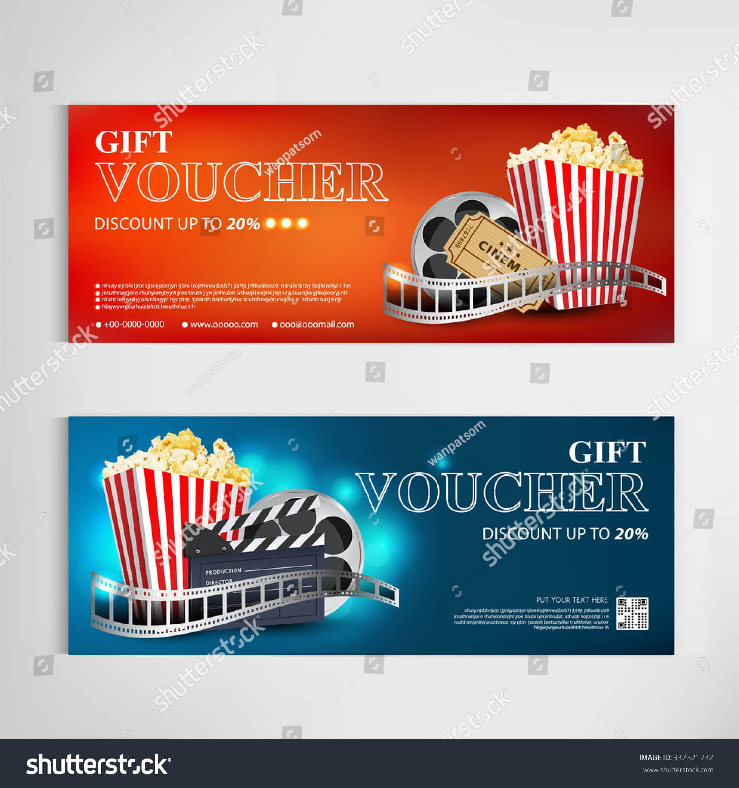 Gift Voucher Movie Template Modern Pattern Stock Vector Within Movie Gift Certificate Template